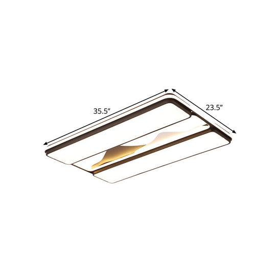 Modernist LED Black Flush Mount Ceiling Light in Warm/White Light, 16.5"/20.5"/35.5" Wide