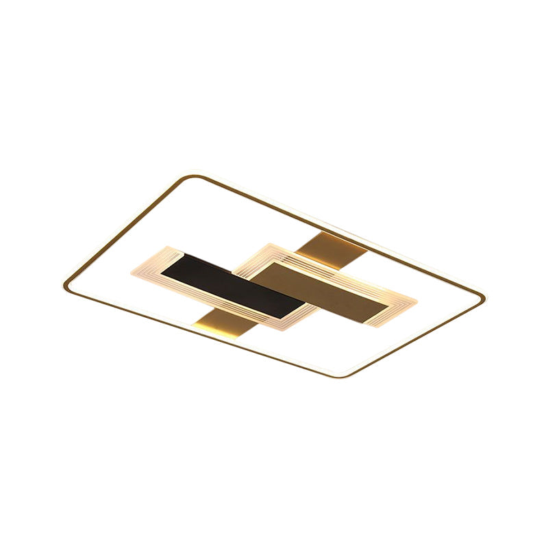 Minimalistic LED Gold Ceiling Mounted Light with Acrylic Shade - Warm/White/3 Color Light Options