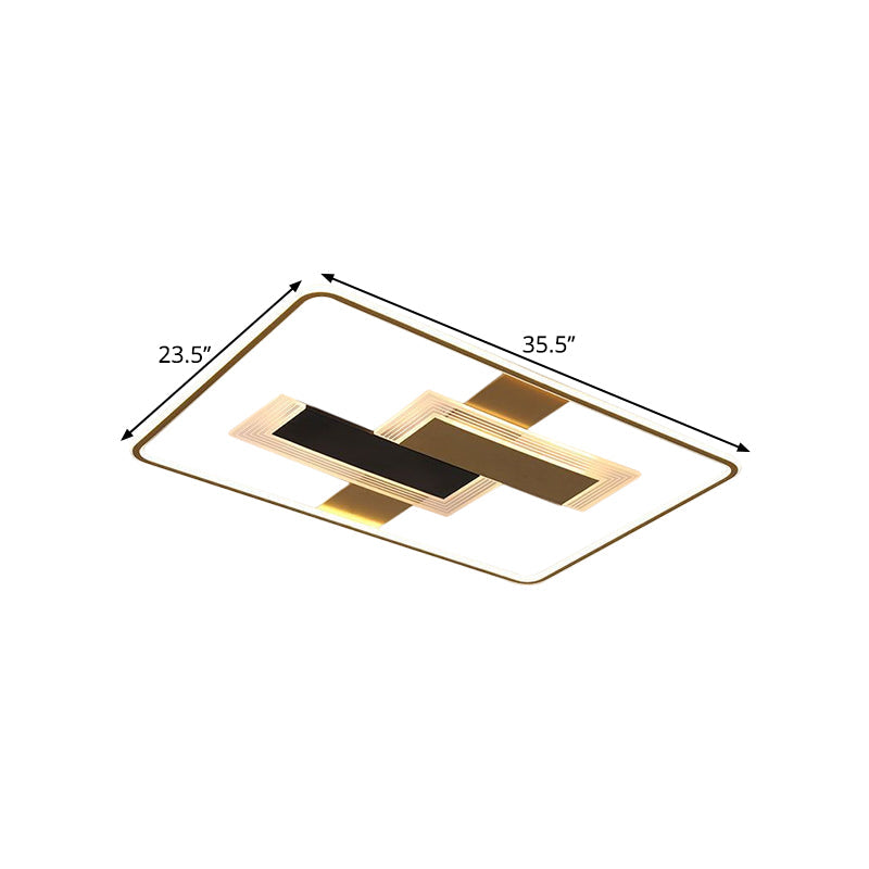 Minimalistic LED Gold Ceiling Mounted Light with Acrylic Shade - Warm/White/3 Color Light Options