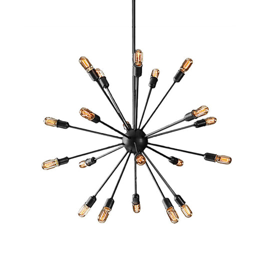 Retro Industrial Black Metal Chandelier Pendant - 9/12 Lights - Dining Room Lighting