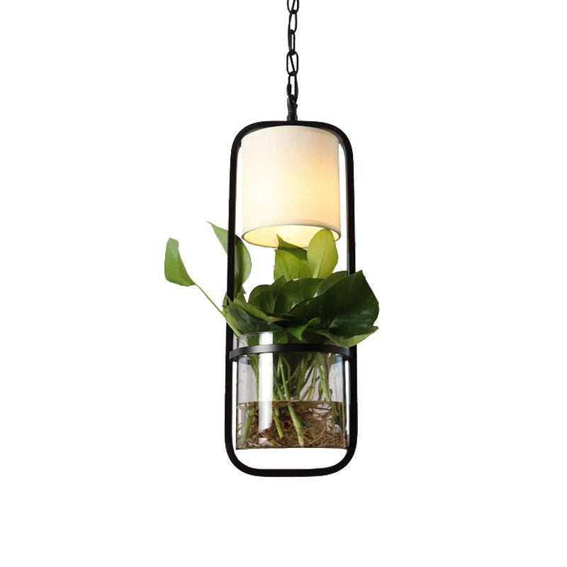 Industrial Led Black Metal Pendant Lamp - Rectangular Down Lighting For Restaurants