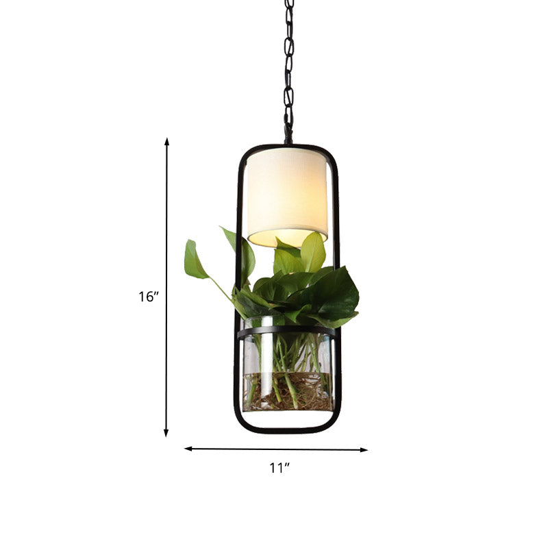 Industrial Led Black Metal Pendant Lamp - Rectangular Down Lighting For Restaurants