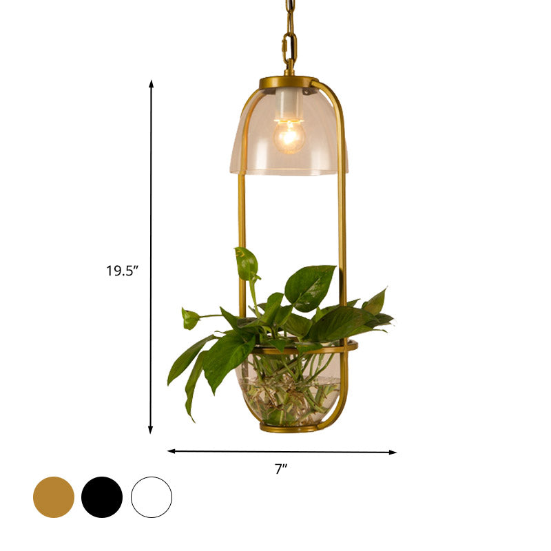 Vintage Rectangle Pendant Ceiling Light: Metal LED Suspension Lamp (1 Bulb) in Black/White/Gold for Restaurants