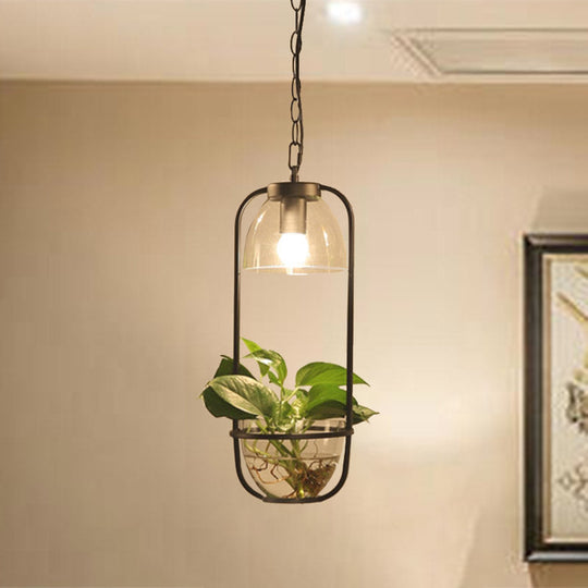 Vintage Rectangle Pendant Ceiling Light With Led Bulb In Black White Or Gold For Restaurants