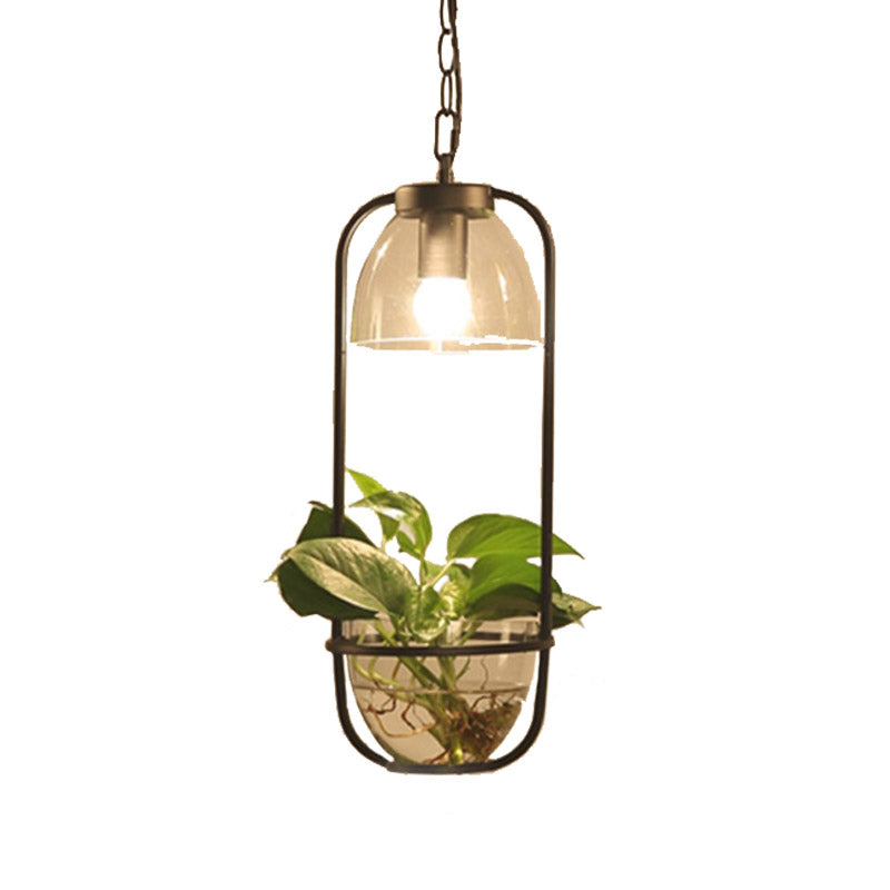 Vintage Rectangle Pendant Ceiling Light With Led Bulb In Black White Or Gold For Restaurants