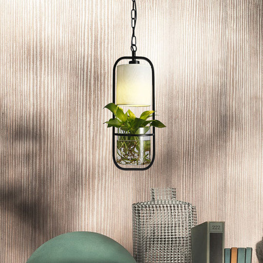 Industrial Metal Pendant Light Fixture with LED - Perfect for Restaurants and Ceilings, Black