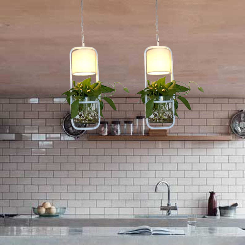 Industrial Metal Pendant Light With Clustered Rectangle Design For Dining Room - Black/White Tone