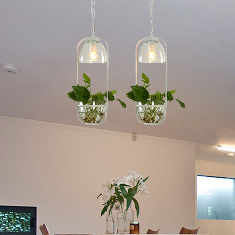 Industrial Metal Pendant Light with Clustered Black/White Rectangular Shape and Multiple Heads for Restaurants