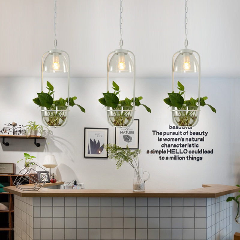 Industrial Metal Pendant Light with Clustered Black/White Rectangular Shape and Multiple Heads for Restaurants