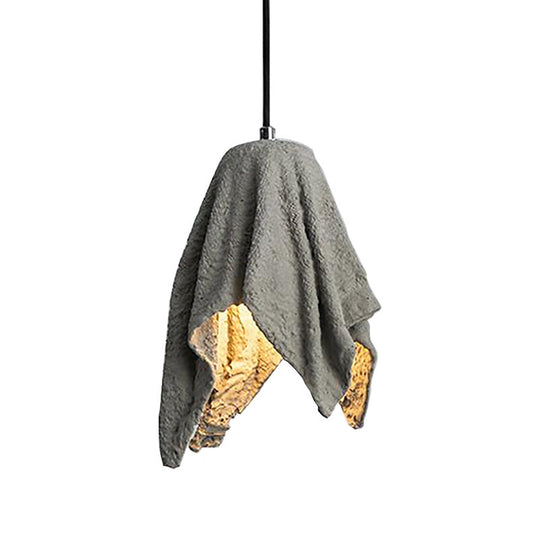 Industrial Style Grey Cement Hanging Pendant Light With Loving Heart Shade - Dining Room Lighting