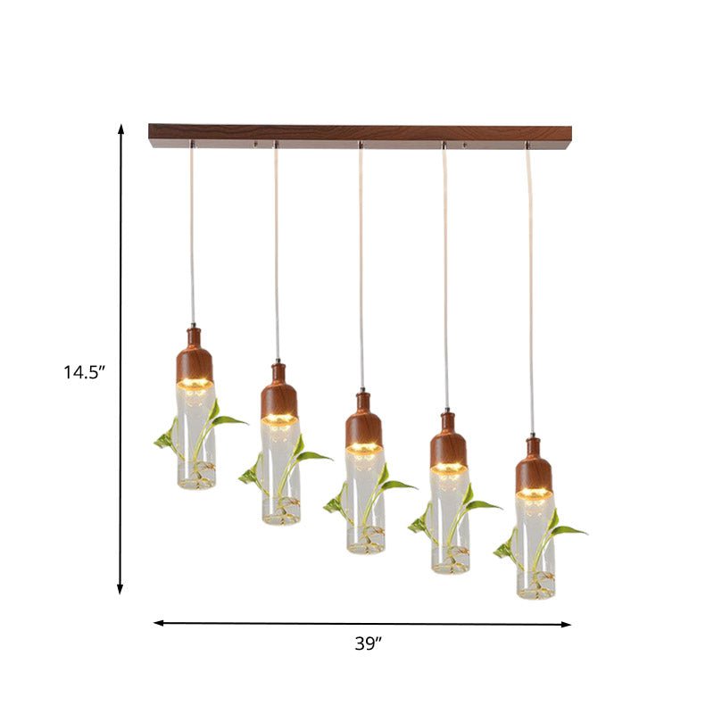 Antique Wine Bottle Cluster Pendant Ceiling Light - Metal LED with Multiple Bulbs, Brown Finish