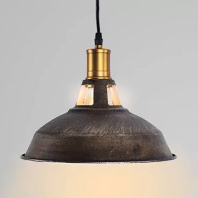 Rustic Barn Pendant 1-Light Fixture: Farmhouse Style Copper/Beige/Rust/Gray Wrought Iron Perfect For