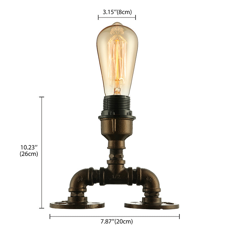 Modern Industrial 1-Head Black Standing Light With Pipe Design - Aesthetic Table Lighting For Coffee