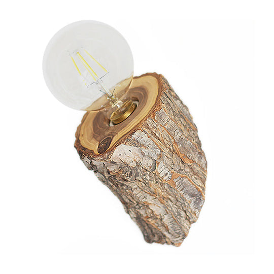 Mini Wood Wall Sconce Lodge Lighting For Living Room: Single Light