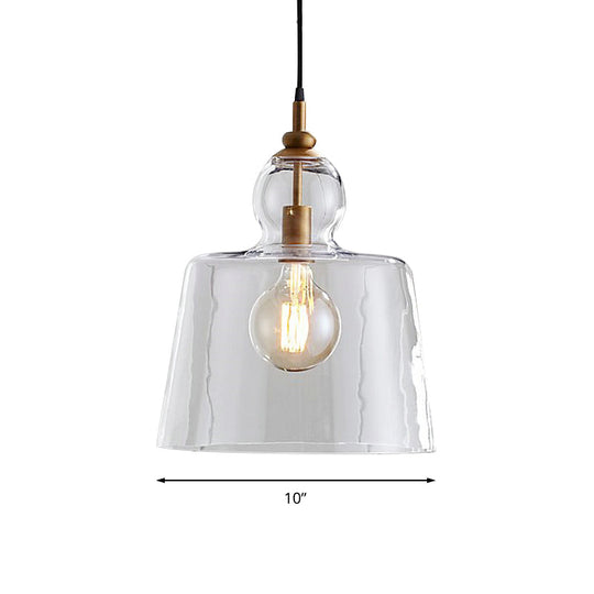 Upside-Down Clear Glass Pendant Light with Gold/Chrome Finish for Industrial Settings