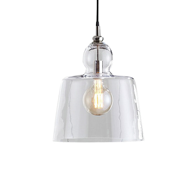 Upside-Down Clear Glass Pendant Light with Gold/Chrome Finish for Industrial Settings