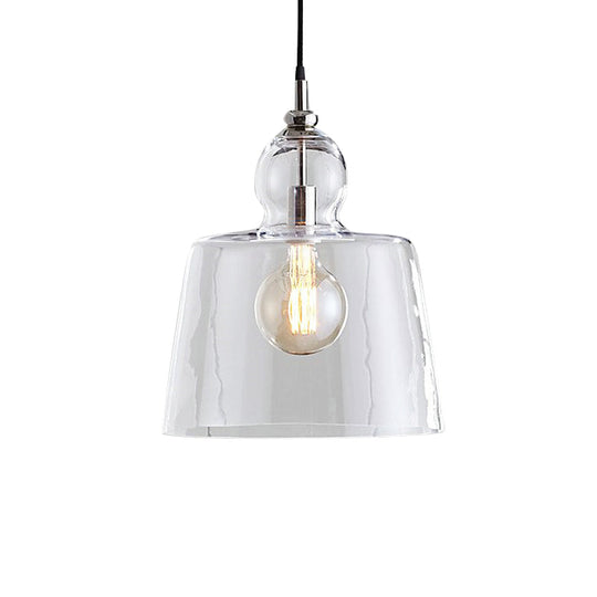 Upside-Down Trifle Pendant Light - Industrial Style Clear Glass Gold/Chrome