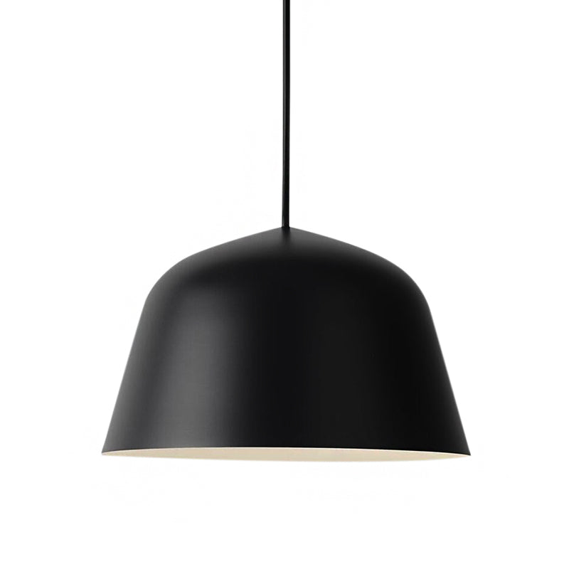 Nordic Style Dome Hanging Shade Ceiling 1 Light Metal Pendant Lamp in Black/Green for Bedroom