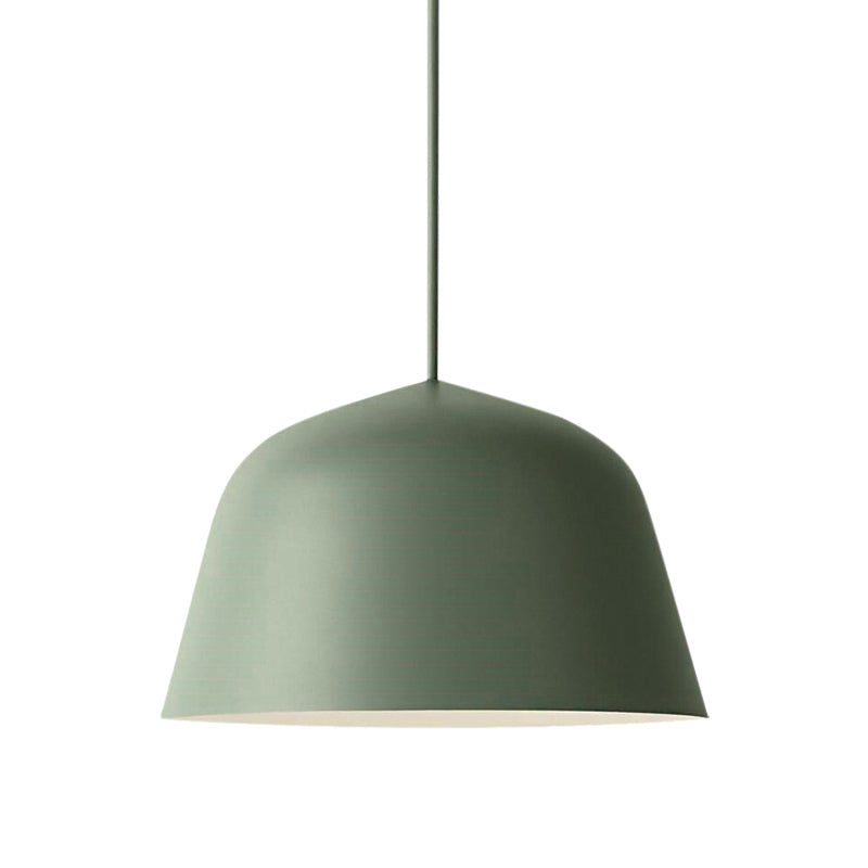 Nordic Style Dome Hanging Ceiling Light - 10/16 Dia Metal Pendant Lamp In Black/Green For Bedroom