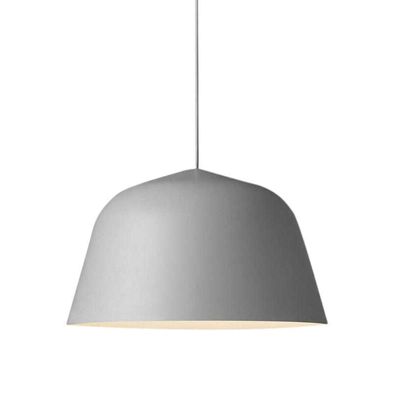 Nordic Style Dome Hanging Shade Ceiling 1 Light Metal Pendant Lamp in Black/Green for Bedroom