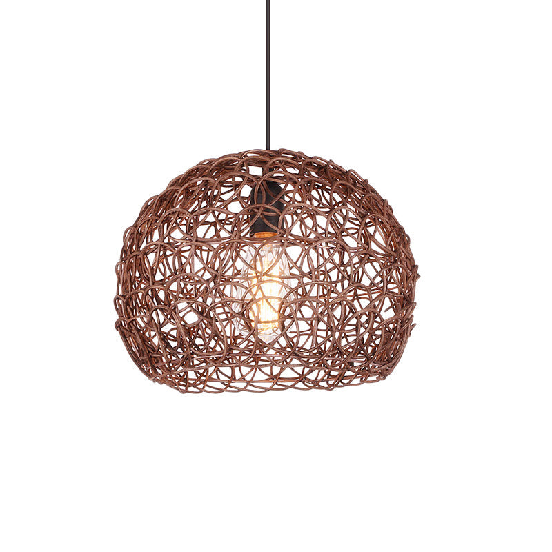 Adjustable Cord Loft Style Pendant Lamp - Brown Hanging Ceiling Light