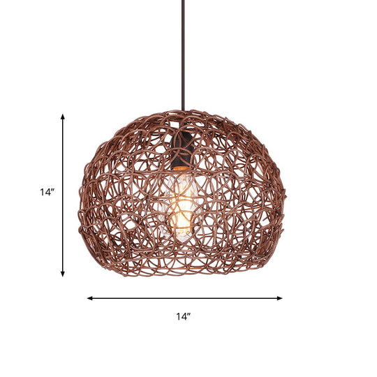 Adjustable Cord Loft Style Pendant Lamp - Brown Hanging Ceiling Light