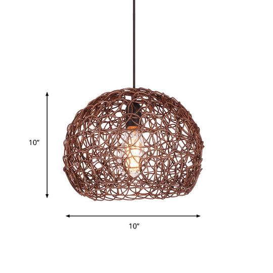 Adjustable Cord Loft Style Pendant Lamp - Brown Hanging Ceiling Light