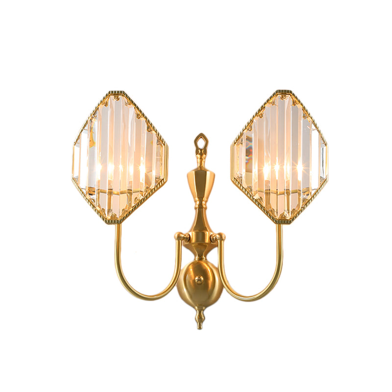 Crystal Prism Wall Mount With Gold Rhombus Shade - Modern Lighting