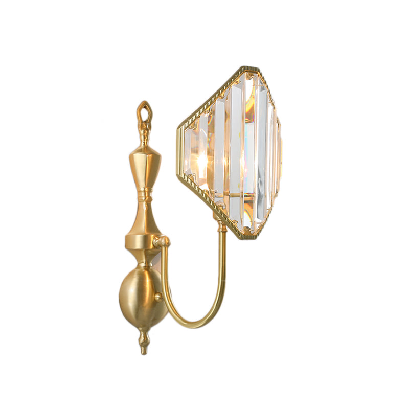 Crystal Prism Wall Mount With Gold Rhombus Shade - Modern Lighting