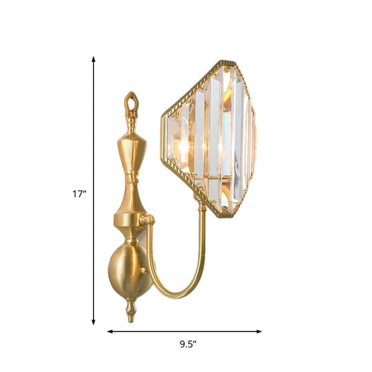 Crystal Prism Wall Mount With Gold Rhombus Shade - Modern Lighting