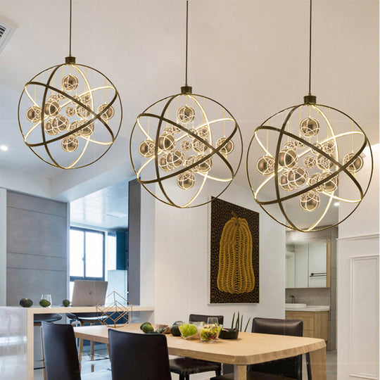 Sleek Chrome Glass Chandelier Light: 19.5/31.5 Modern Spherical Pendant Led Warm/White Light -