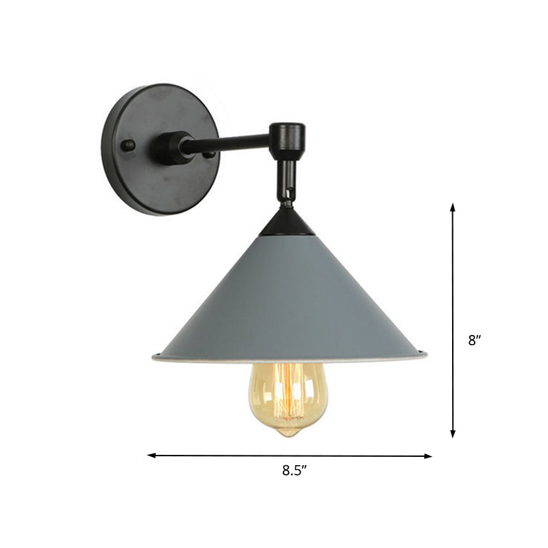 Modern Industrial Bathroom Wall Sconce Lamp - Black/Gray Metallic Finish