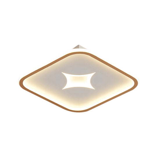 Modern Metallic Led Flush Ceiling Light In Black/Gold - Round/Rectangle White Available 3 Sizes