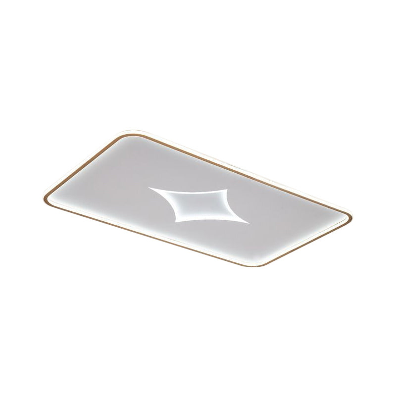 Modern Metallic Led Flush Ceiling Light In Black/Gold - Round/Rectangle White Available 3 Sizes