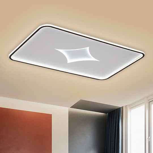 Modern Metallic Led Flush Ceiling Light In Black/Gold - Round/Rectangle White Available 3 Sizes