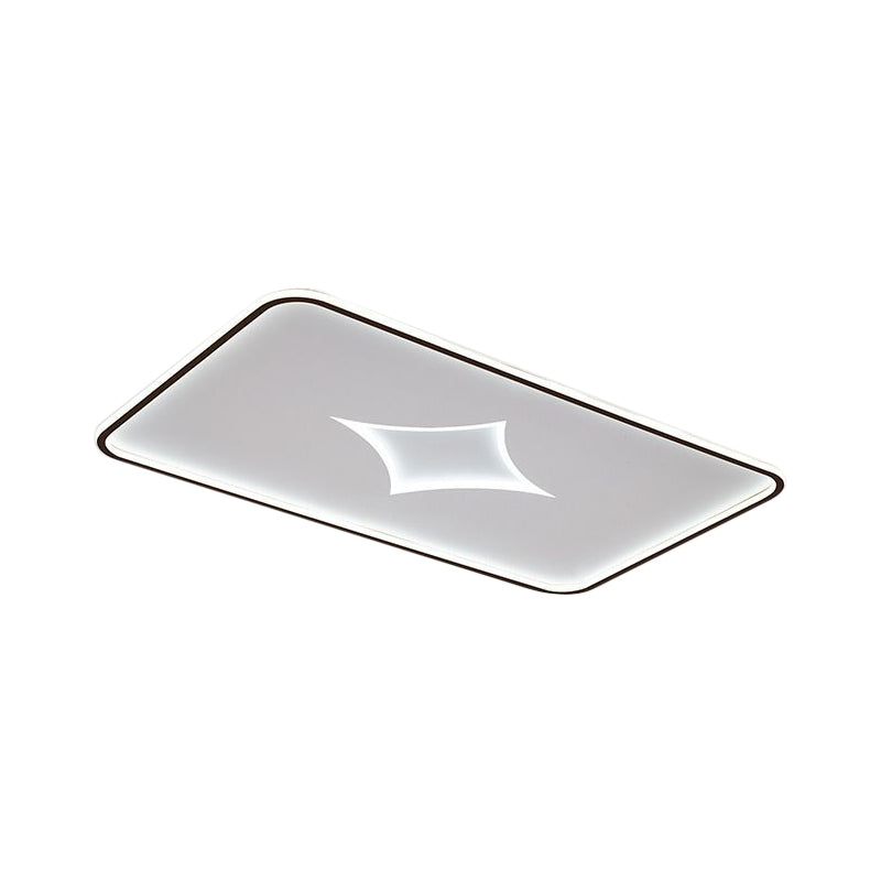 Plafonnier LED moderne en métal noir/doré - Rond/rectangle, lumière blanche - Disponible en 3 tailles