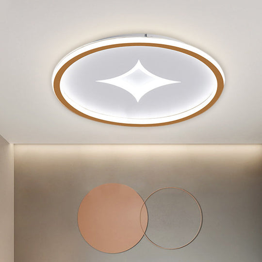 Ultra Slim Metal Led Ceiling Light In Black/Gold Warm/White - 16/19.5 Contemporary Flush Mount For