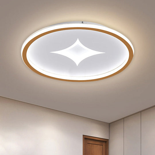 Ultra Slim Metal Led Ceiling Light In Black/Gold Warm/White - 16/19.5 Contemporary Flush Mount For