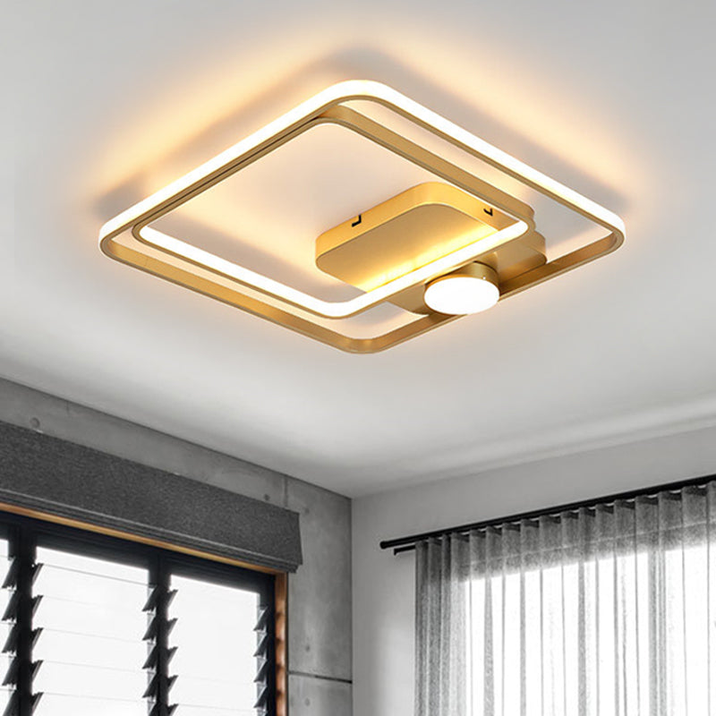 16/19.5 Modern Metallic Black/Gold Led Flush Mount Ceiling Light Fixture