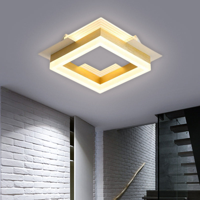 Modern Gold LED Ceiling Lamp for Staircases with Warm/White Light