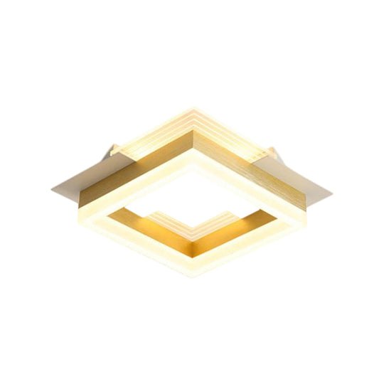 Modern Gold LED Ceiling Lamp for Staircases with Warm/White Light