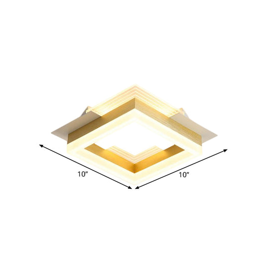 Modern Gold LED Ceiling Lamp for Staircases with Warm/White Light