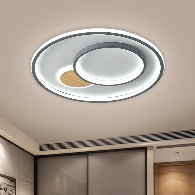 16.5"/20.5" W Acrylic Round Modernist LED Ceiling Lamp - Grey (Warm/White Light)