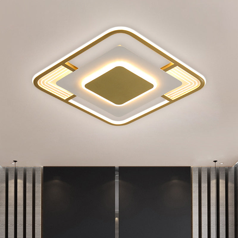 Modern LED Ceiling Light in Black/Gold with 3 Color Options