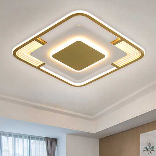 Modern LED Ceiling Light in Black/Gold with 3 Color Options