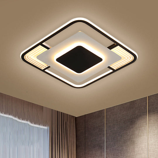 Modern LED Ceiling Light in Black/Gold with 3 Color Options