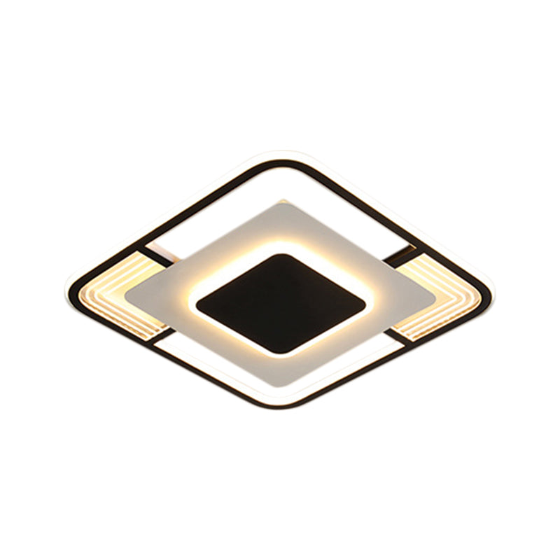 Modern LED Ceiling Light in Black/Gold with 3 Color Options