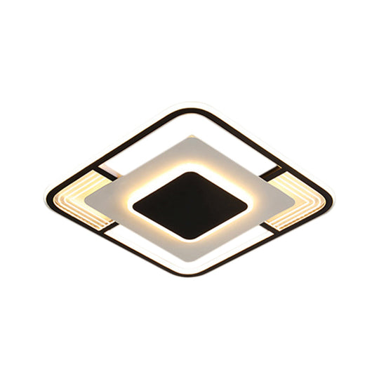 Modern LED Ceiling Light in Black/Gold with 3 Color Options