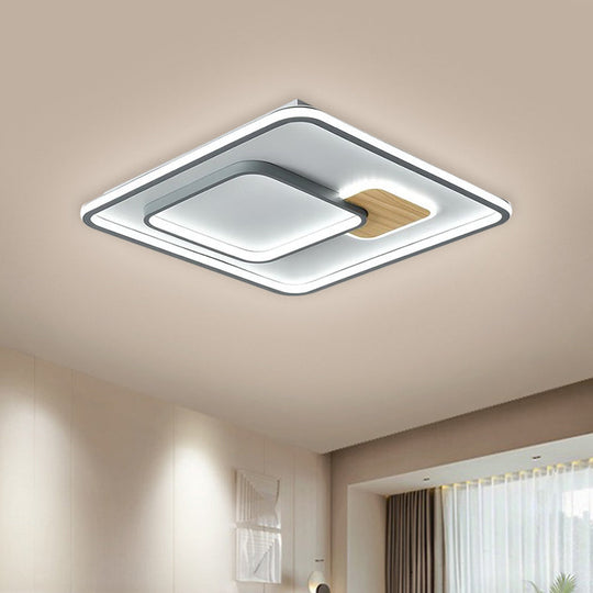 Acrylic Ceiling Mounted LED Flush Lamp - Minimalistic Design with Warm/White Light, 16.5"/20.5" Width