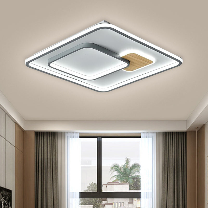 Acrylic Ceiling Mounted LED Flush Lamp - Minimalistic Design with Warm/White Light, 16.5"/20.5" Width